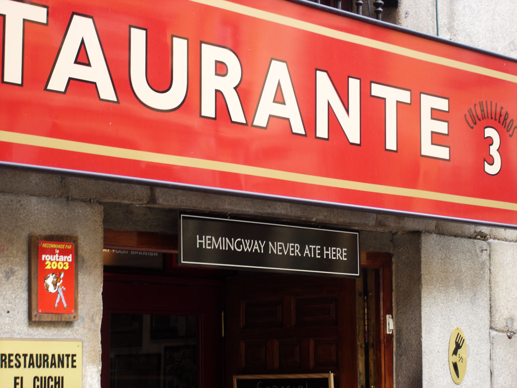 Hemingway never ate here